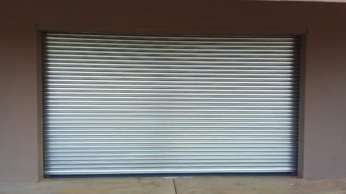 Galvanised garage roller shutter